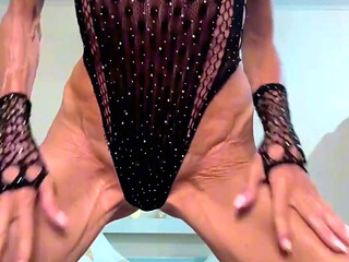 Blonde Sexy Barbie MILF Wearing Perfect Body Stockings