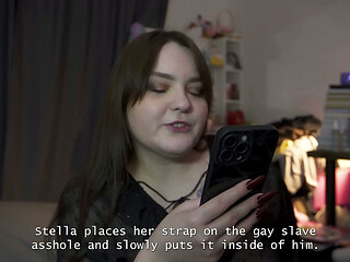 Porn story - they share a cum-filled kiss together after a sweet pegging