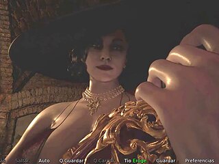 Lady Dimitrescu gives a wild BDSM Asian blowjob
