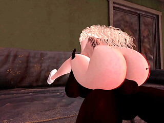 Second Life Black man fucks slutty white woman