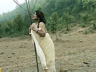 Indian Aunty enjoys outdoor tent sex with teenage boy