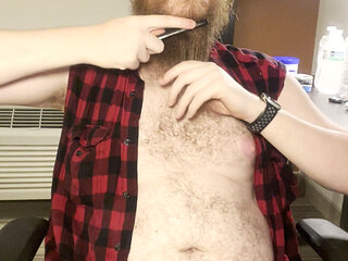 Combing my beard after a shower