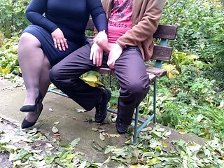 Sexy Curvy Stepmom Helped Me Cum in a Public Park
