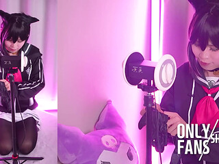 Erotic ASMR Blue Archive Kazusa Cosplay, Hentai Shemale Cosplayer, Asian Femboy trans