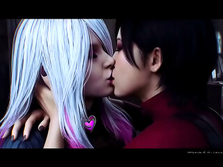 Ada wong x Sable Ward lesbian kissing (Resident Evil, Dead by daylight /AI generated)