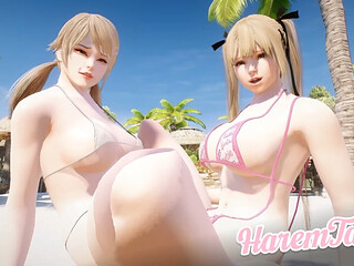 Hot animated girls find paradise on an island