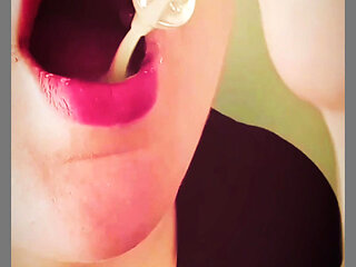 Nasty BBW Eating Mick Stabbers Snot Out of Syringe