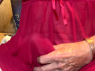 Red nightie and sissy panties!!!