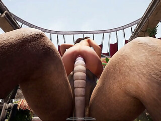 Lara Croft fucks a huge statue before being let into the cave. 3D Hentai Game