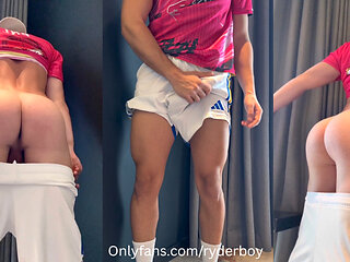 Twink Footballer With a Massive Cock Gets Horny After Training HOT MOANING