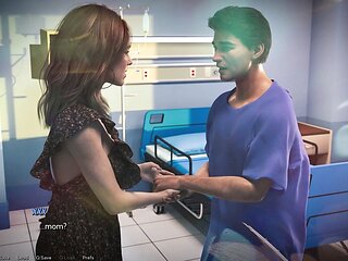 Curvy freshman mom plays a visual novel on PC