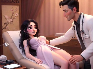 Luna's Sensual First Checkup Gothic Beauty Awakens in Her Doctor's Caring Hands (AI generated)