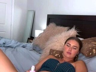 Busty amateur teen girl toying her pussy on webcam