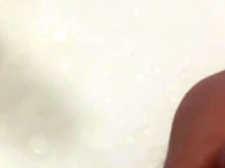 White guy wanks his big hard cock in the shower