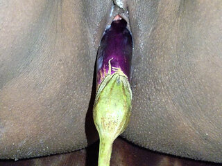 Stepsister home alone masturbating brinjal cumout