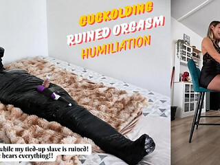 Mistress Julia Calls Her Lover While Tied Slave Listens & Gets Ruined - Femdom Humiliation