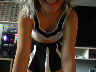 Dry fucking the college CHEERLEADER