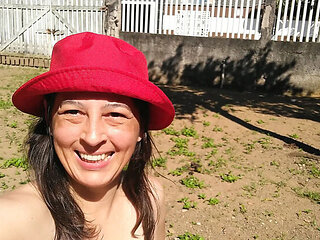 My Naughty Wife Sunbathing Naked in Our Yard - Big Ass Brazilian Amateur HD