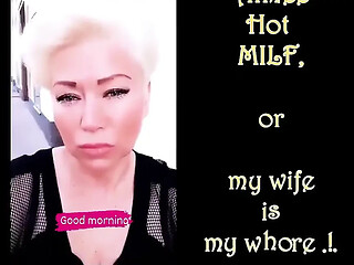 It's not boring in bed with her! Watch as your wife, a dirty old whore