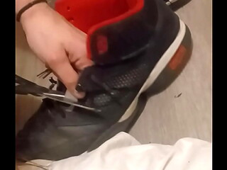 Friend has fun trashing my sneakers
