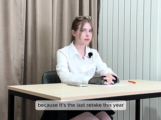 Teacher catches student cheating but gives her an A+ in bed