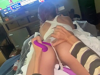 Hot ass shy brunette beatifal counselor girl letting me play with toys quietly ask if she can roll over after her tiny pussy and tight ass holes the biggest dildo yet! but has to tell me if she&rsquo_s about tocum.. something in her ass to calm her do
