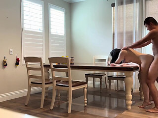 Fuck My Buddy's Wife on the Dining Table While He's Out of Town