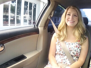 Stranded teens get frisky with Bruno's cock after gas station pickup