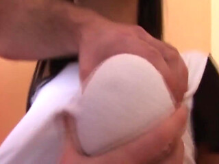 Horny Brunette Babe Fingered Hard to Shaking Orgasm
