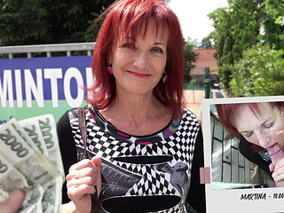 Czech Streets 111 Mrs Irena loves money and cocks