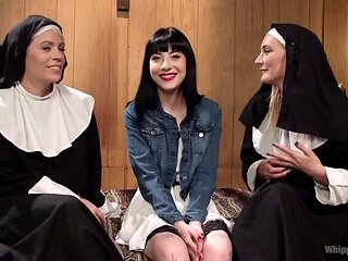 Helena Locke, Charlotte Sartre & Mona Wales: Anal Training for a Submissive Nun