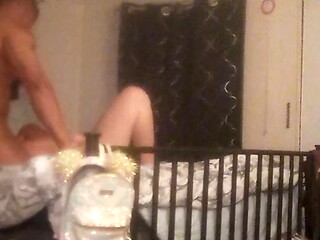 Cute girlfriend caught masturbating, gets a surprise fuck