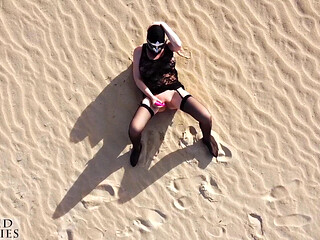 This MILF Masturbates Her Pussy in a Huge, Secluded Desert Landscape While a Drone Watches Her Closely