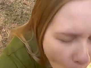 A Wet Quickie in the Woods with Hot Close-ups