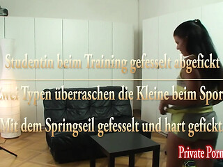Private tape features a bonded slut in a wild 3some