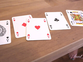 Auntjudys - After Dinner Strip Poker with Your Busty BBW Wife Becky