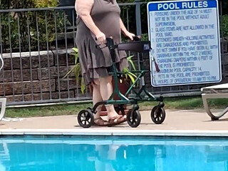 Summer Has Arrived! Time for the First Visit to the Pool Sexy Big Nurse Vicki Style!