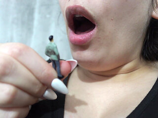 My Giantess Stepsister Puts Tiny Stepbrother in Her Nose as Punishment and Plays with Him