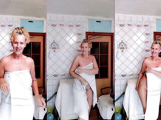Hot Housewife Lukerya in White Lace Lingerie