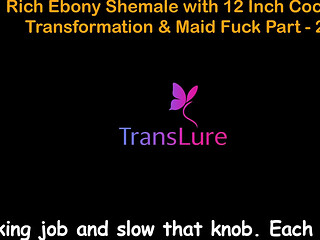 English Audio Sex Story Rich Ebony Shemale with 12 Inch Cock - Transformation & Maid Fuck - Part 2