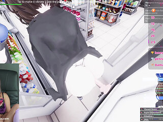 Cute Pervert Streamer Playing Secret Flasher Manaka Hentai Game Masturbation