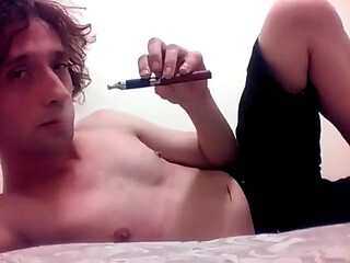 Vaping Topless Transgirl with Message to Unsurequestioning Lgbtqia+ People