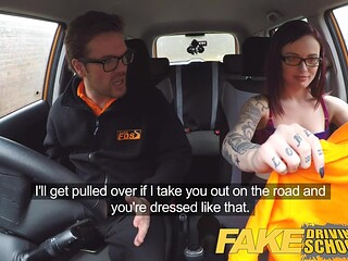 Petite American student takes anal lesson at fake driving school