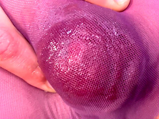 Anal and prolapse through nylon panty and naked close up
