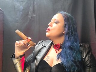 Smoking a Don Pancho Cigar
