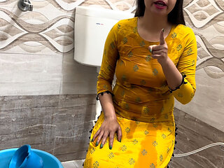 Indian Step Mom Pissing in Washroom Step Son Very Naughty Desi Indian Fucking in Hindi Audio