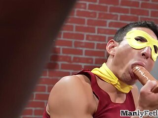 Masked jock doggystyled by BBC lover