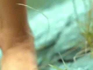 Full Video Check Out My Cute Tanned Feet Strolling Along a Lake Shore