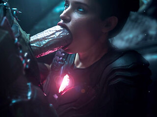 The Doom Slayer Getting His Cock Deepthroated by a Slut