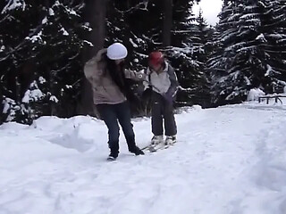 Big Titted Lesbians From France Are Here to Play in the Snow